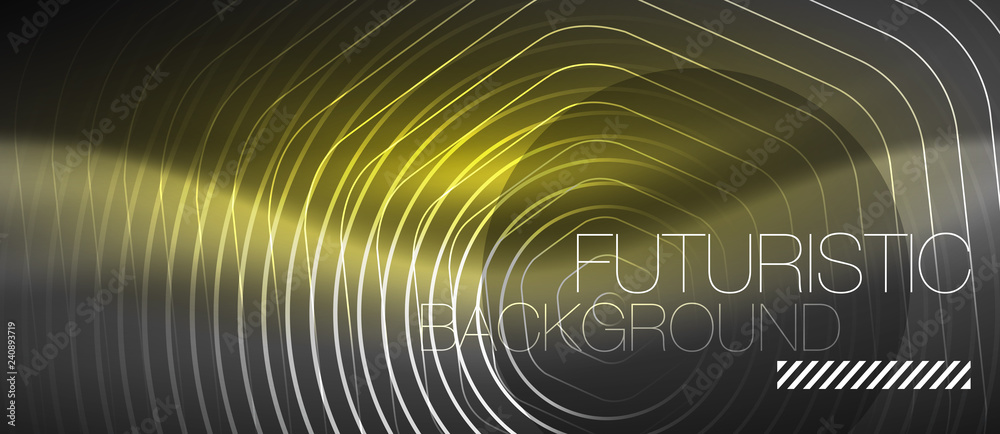 Black and glowing color lines neon design, magin techno template background Black and glowing color lines neon design, magin techno template background