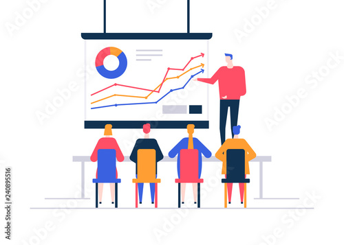 Business presentation - flat design style colorful illustration