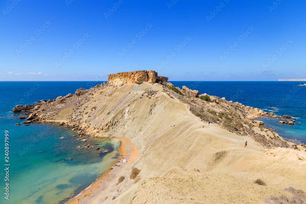 Naklejka premium Manikata, Malta. nurkowanie Peninsula Bay Gnejna Bay i Ghajn Tuffieha