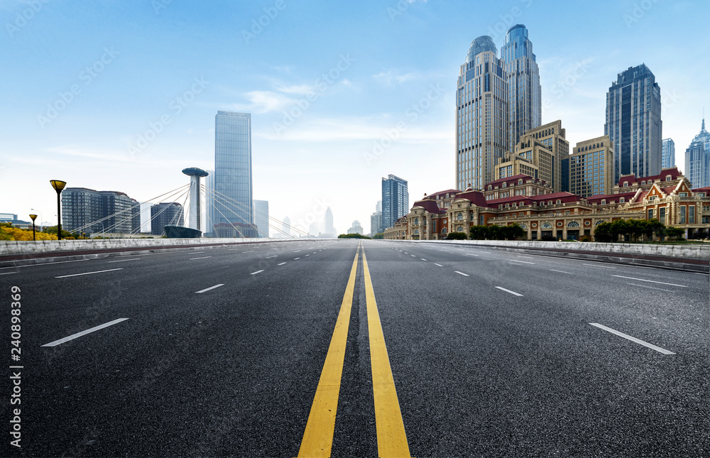 Expressway and Modern Urban Architecture in Tianjin, China