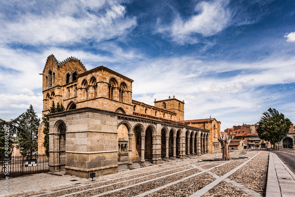 Basilica of St Vincent (San Vicente), the highpoint of the Romanesque style in Ávila. Castilla Leon, Spain.