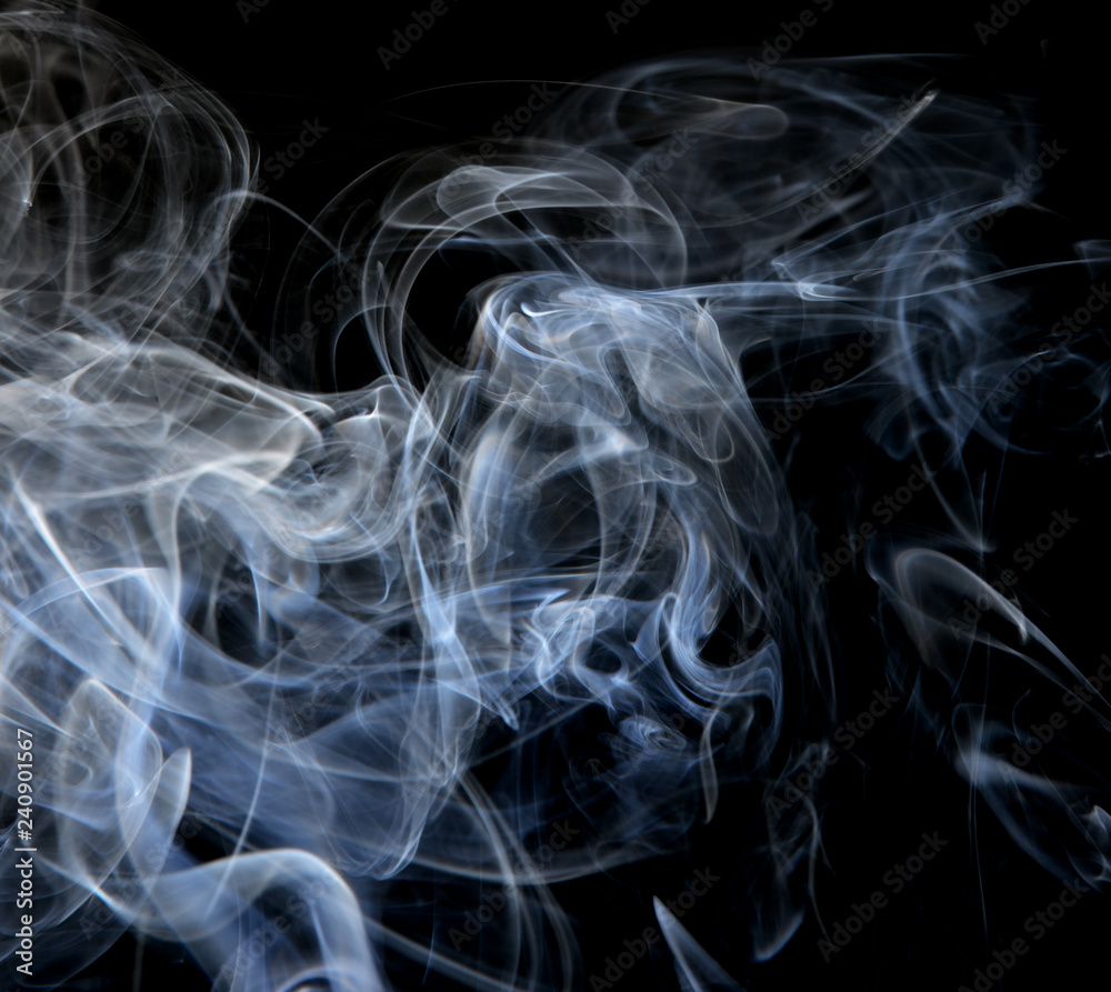abstract blue smoke on black background