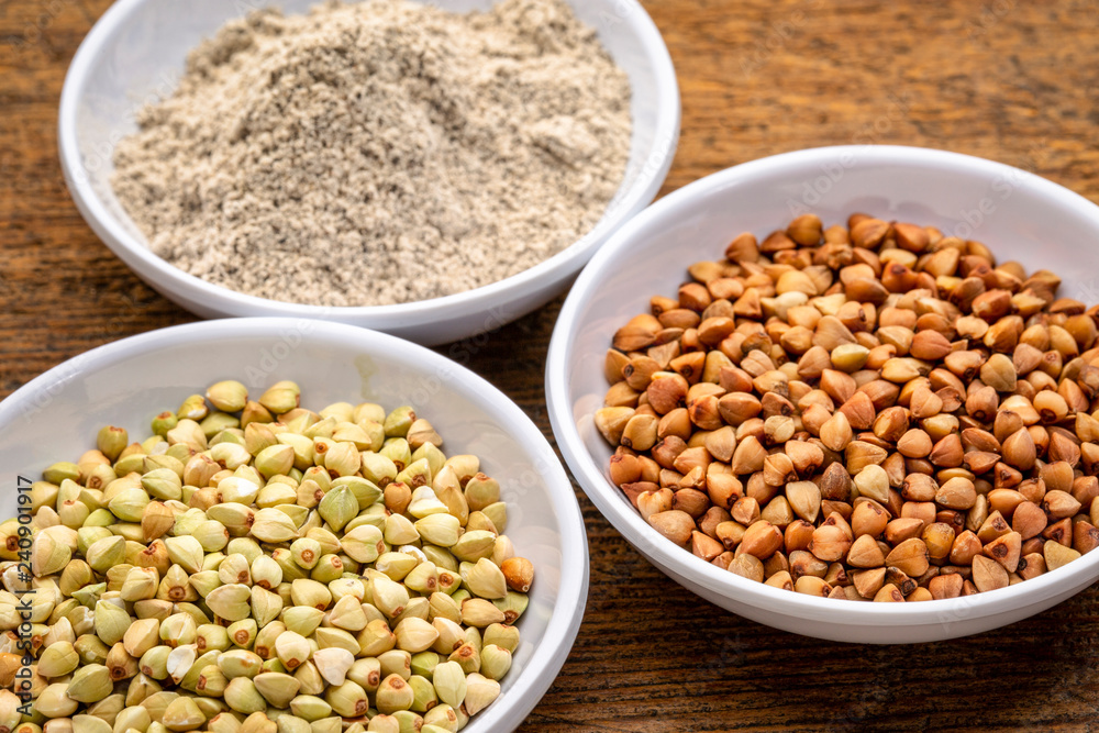buckwheat groats, kasha and flour buckwheat groats, kasha and flour