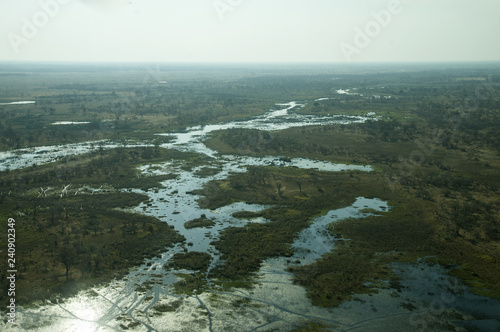 aerial view of okavango