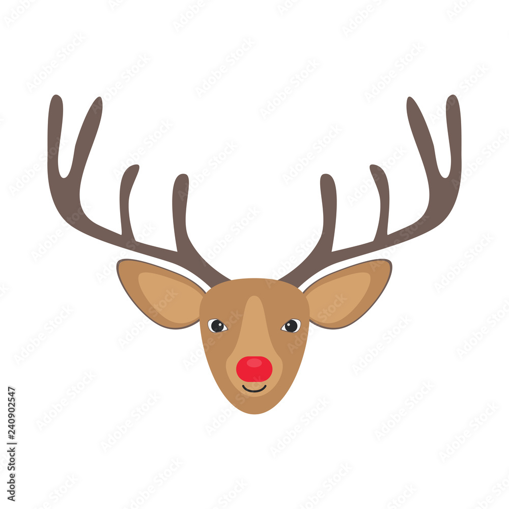Flat icon Christmas deer isolated on white background. Vector illustration. Flat icon Christmas deer isolated on white background. Vector illustration.