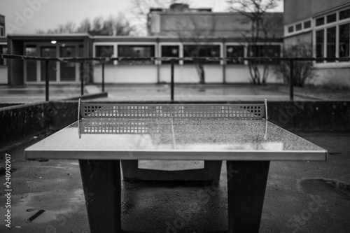 Table Tennis stone table at Wiesenhof School in Wilhelmshaven, Germany. photo