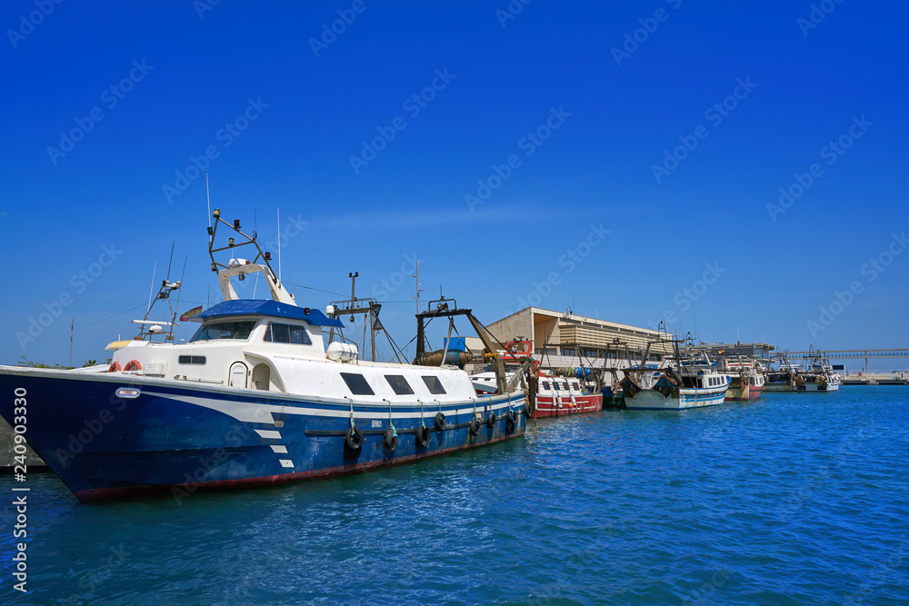 Fishing boats fisherboats in Denia port