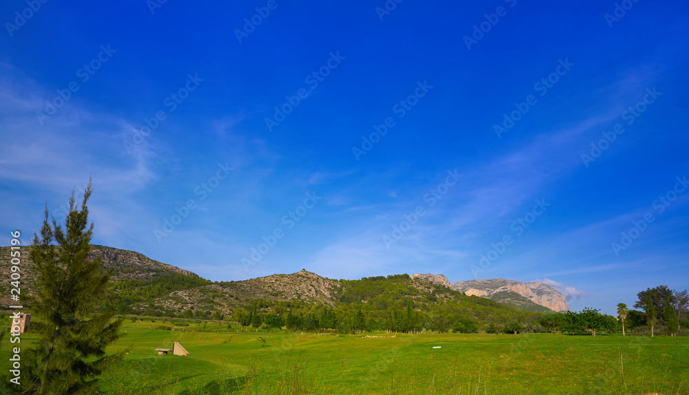 Montgo mountain and golf course in Spain