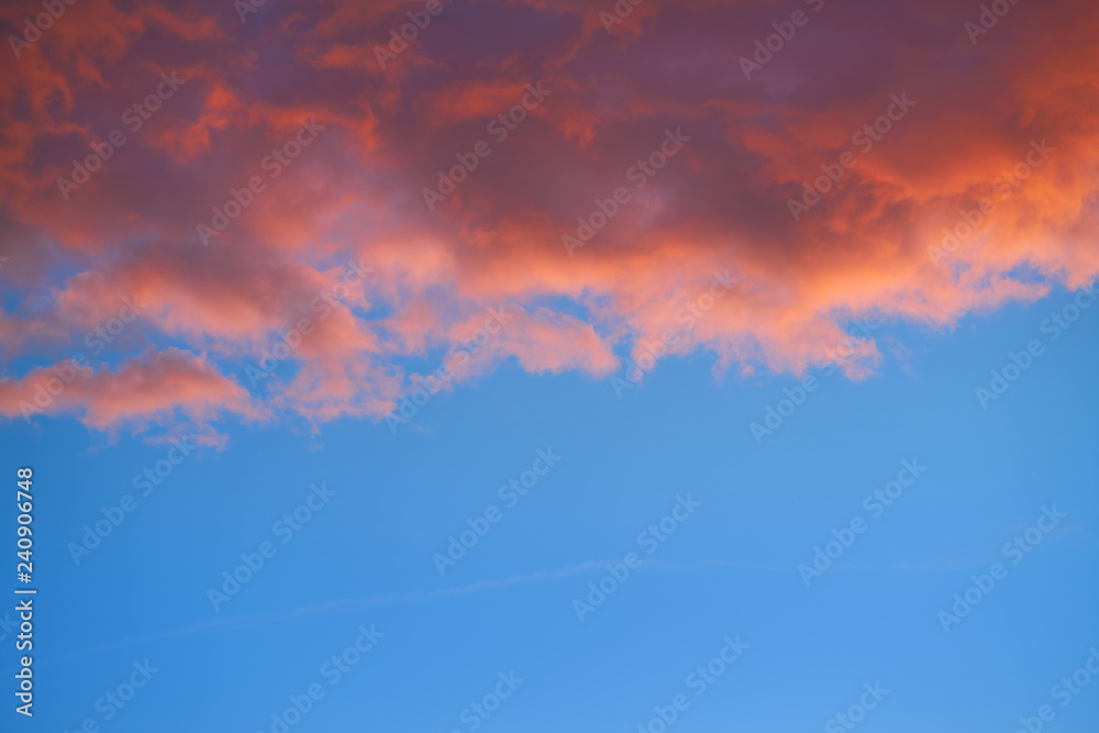 Sunset sky clouds orange and blue Sunset sky clouds orange and blue