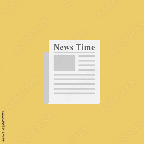 Newpaper News folded flat icon. Vector publication