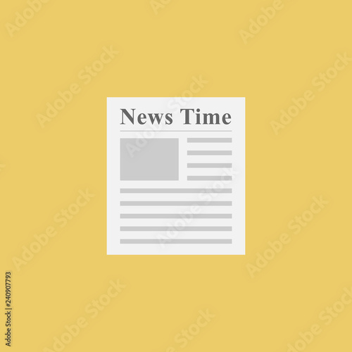 Newpaper News flat icon. Vector publication