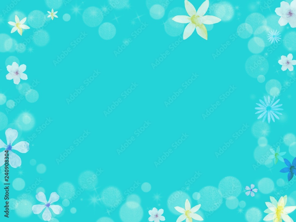 türkis Blumen Papier Hintergrund