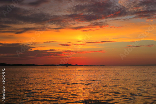 amazing meditation sunset on the Adriatic Sea © Oleksandra