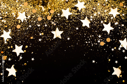Gold falling sparkles