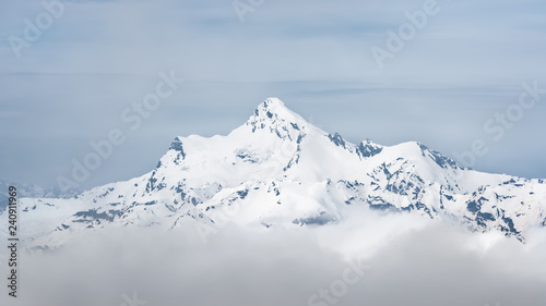 The summit of the Caucasus Range Stavler. View from mount Elbrus, Russia, Kabardino-Balkaria.