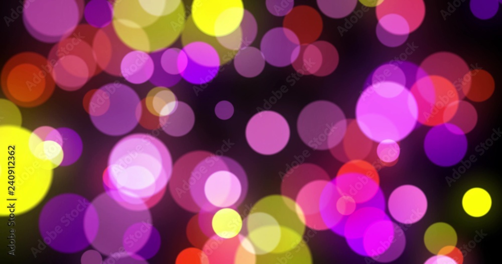 abstract background with animated glowing purple magenta white bokeh loop, alpha