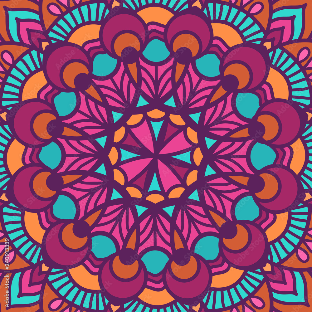 Color circular pattern in the square. Vector illustration for the background of your posters, invitations and other projects
