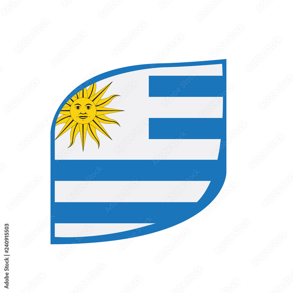 Fototapeta premium Isolated flag of Uruguay. Vector illustration design