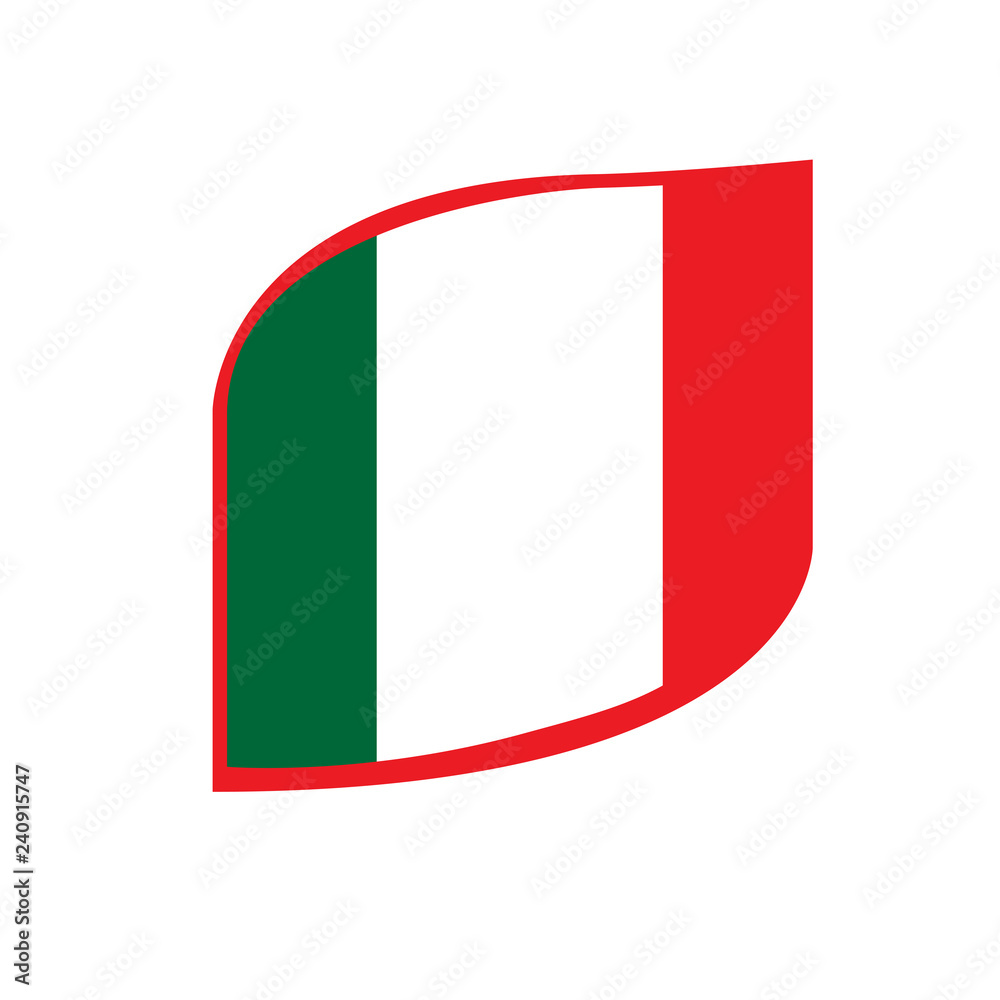 Isolated flag of Italy. Vector illustration design