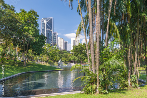 Canvas Print View into KLCC Park in Kuala Lumpur.