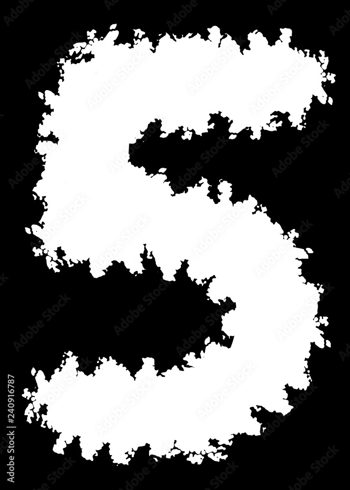 Abstract Decorative Photo Edge in Form of Number 5. Type Text Inside, Use as Overlay or for Layer Mask.	