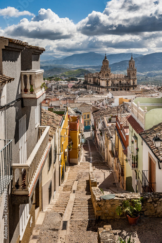 Jaen Cathedral and popular city centre from Bypass viewpoint. Andalusia, Spain.