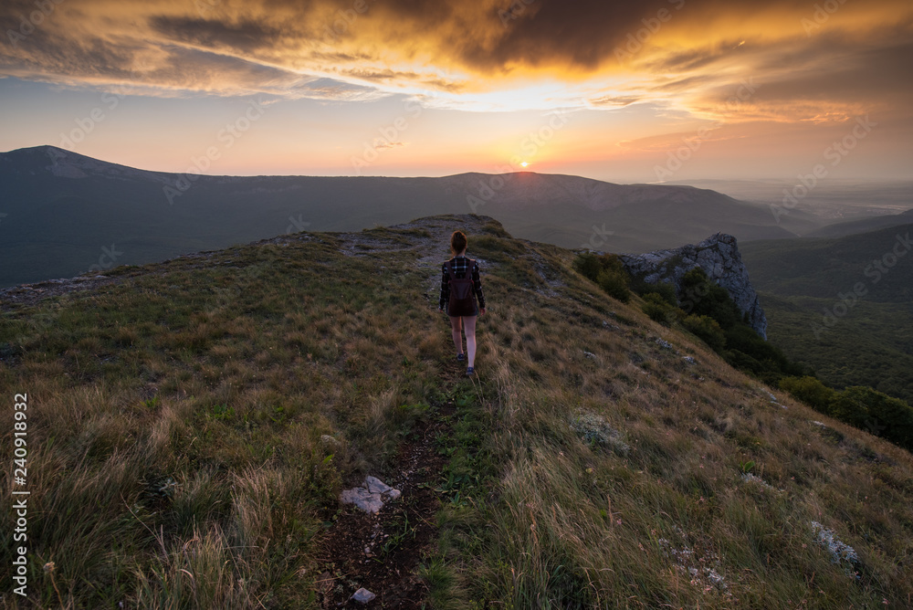 man on the top of mountain