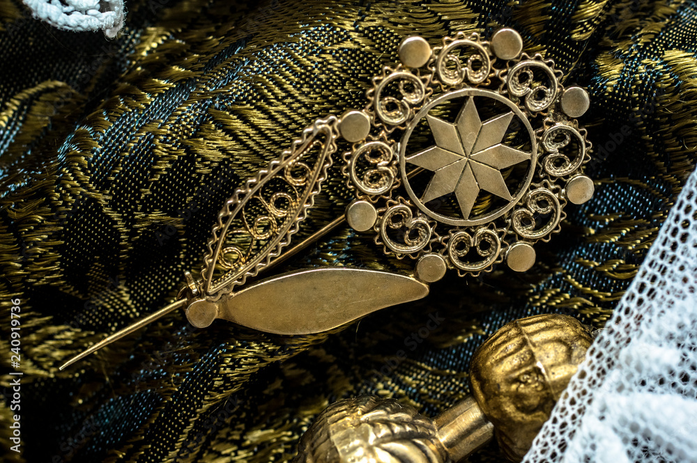 Naklejka premium Sardinian Jewelry Macro Close-up Photo