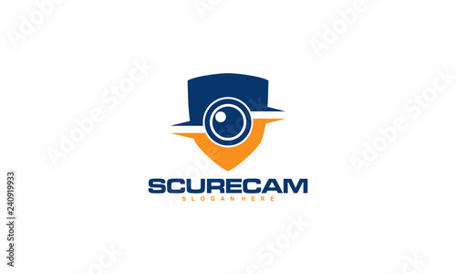 Secure Camera CCTV Logo Template Design Vector, Emblem, Concept Design, Creative Symbol, Icon - Vector