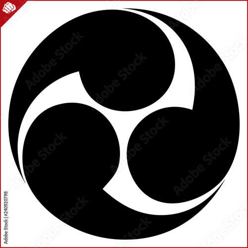 Martial art colored simbol design. Karate emblem.