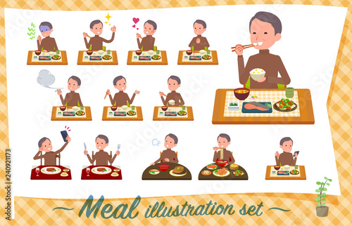 flat type high neck Middle men_Meal