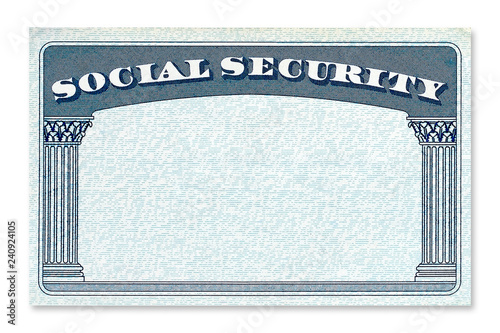 Blank US Social Security Card isolated on white background photo
