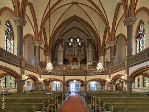 Foto Interior of Oscar's Church with main organ in Stockholm, Sweden