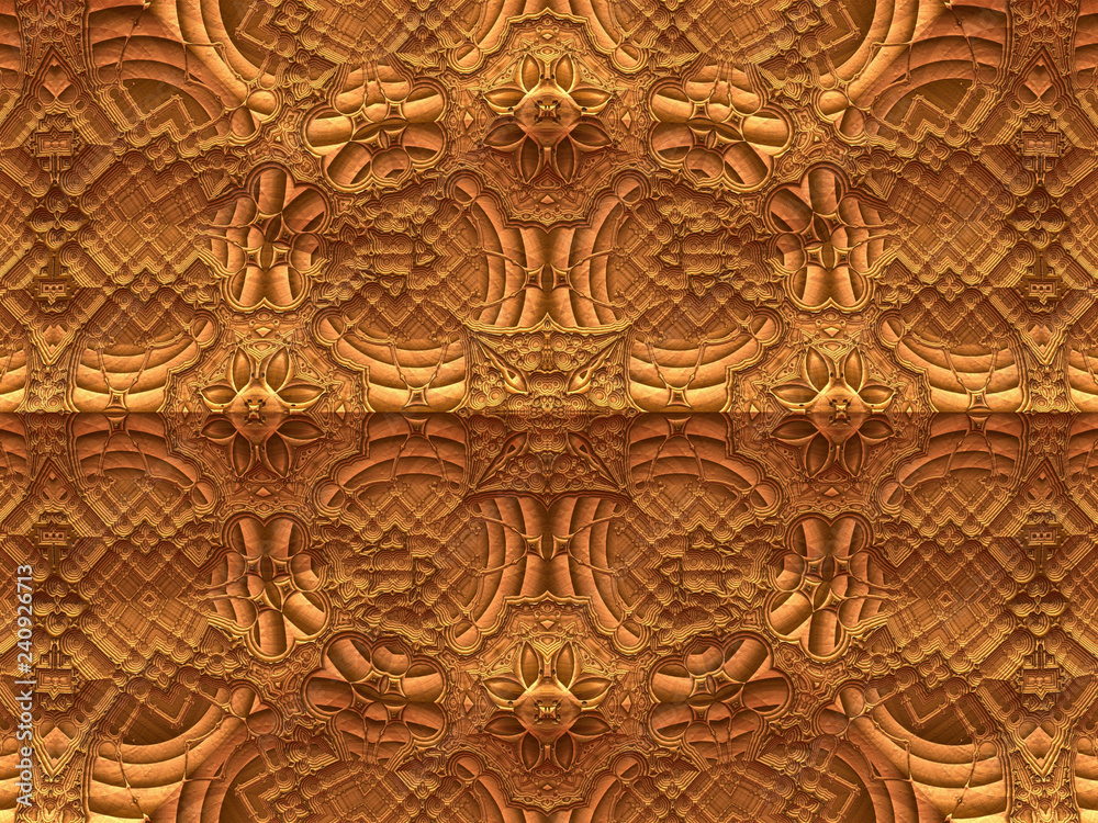 Abstract fractal pattern with embossed elements