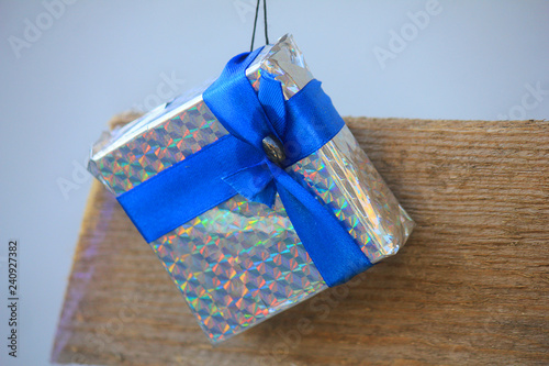 gift package on the wood