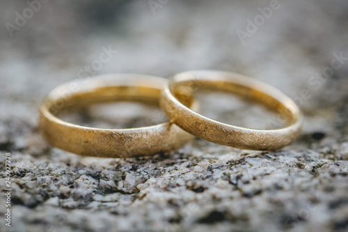 wedding rings close up