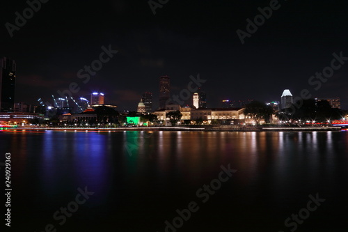 city in Singapore at night