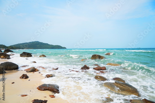 Fototapeta Naklejka Na Ścianę i Meble -  View of coral beach in Vietnam. Phu Quoс