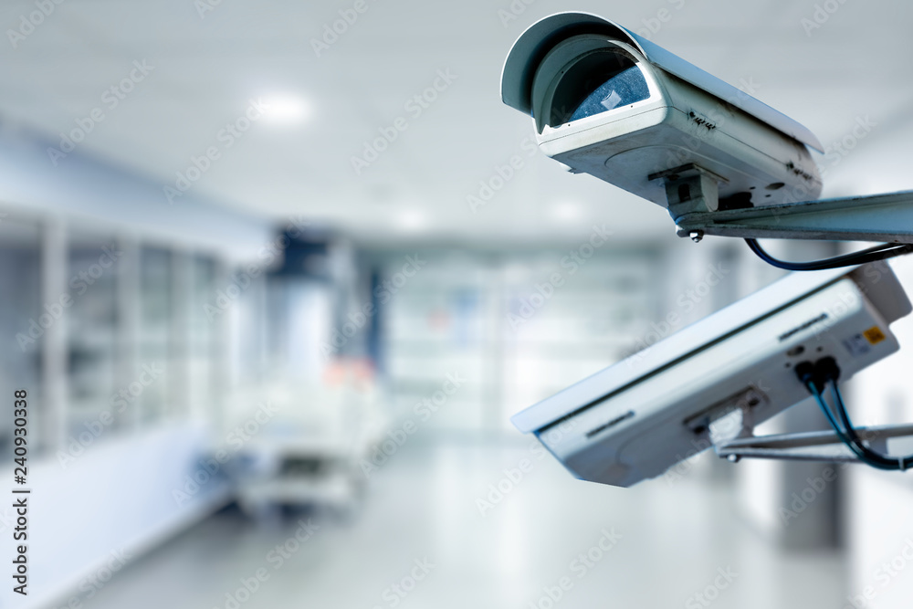CCTV Security Camera operating in hospital CCTV Security Camera operating in hospital
