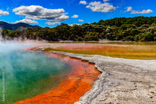 New Zealand, North Island. Rotorua, Wai-O-Tapu ("Sacred Water" in Maori) Thermal Wonderland. The Champagne Pool - the most colourful geothermal area