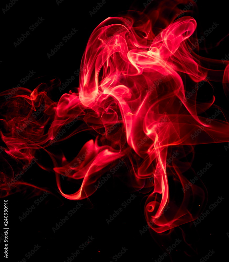 Red smoke on black background Red smoke on black background