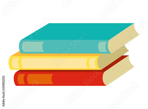 stack books supply on white background