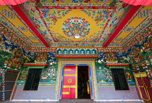 Entrance in Tashi Rabten Ling Monastery Center For Buddhist Monastic Studies at Lumbini, Nepal