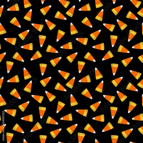 Candy Corn Seamless Pattern - Festive Halloween candy corn design
