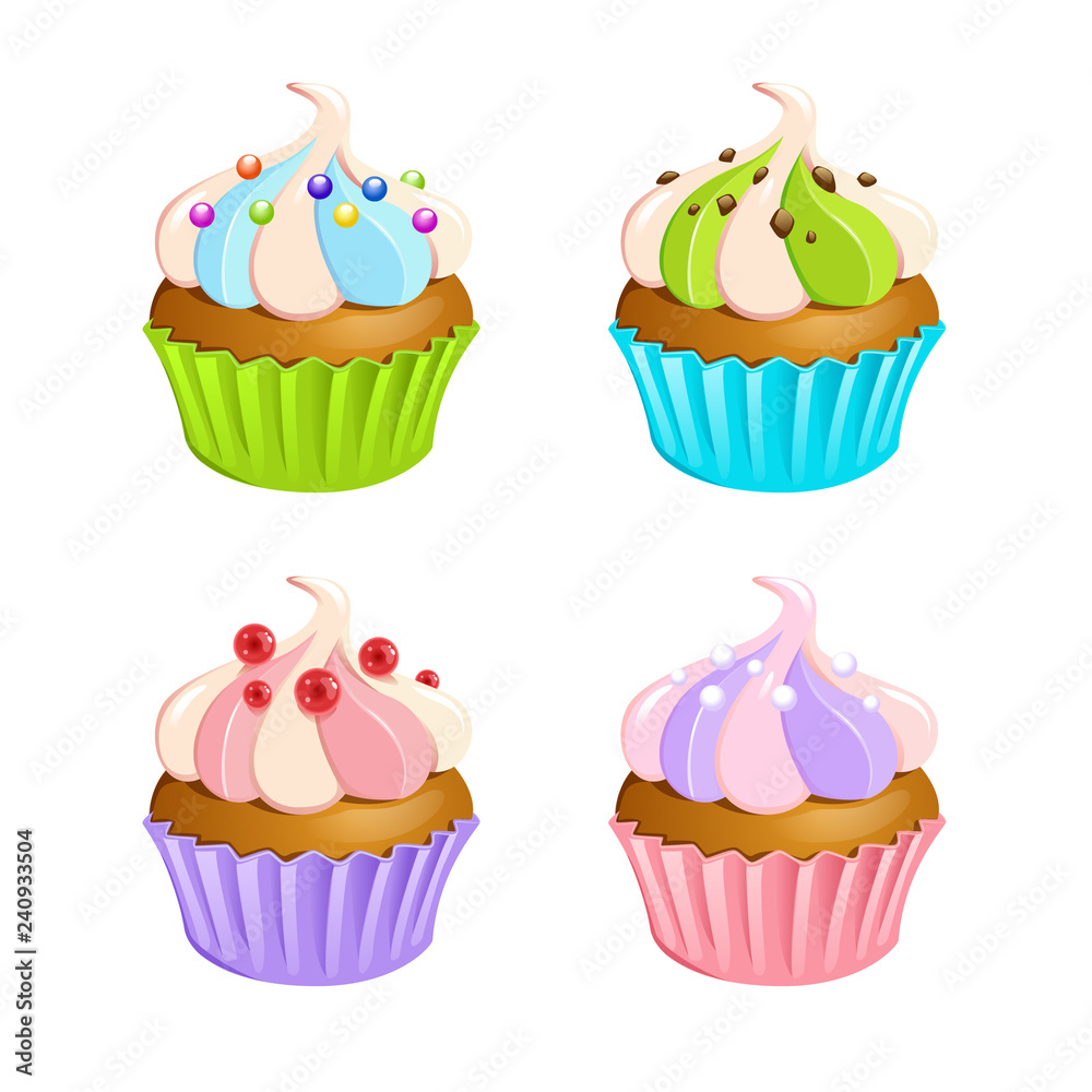 vector illustration of cupcake brownies cream and sprinkles vector illustration of cupcake brownies cream and sprinkles