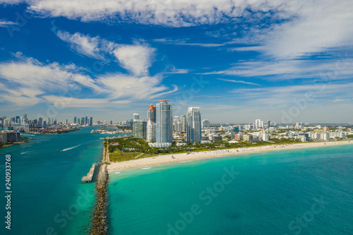 Drone aerial Miami Beach Florida
