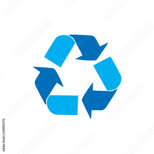 blue recycle symbol