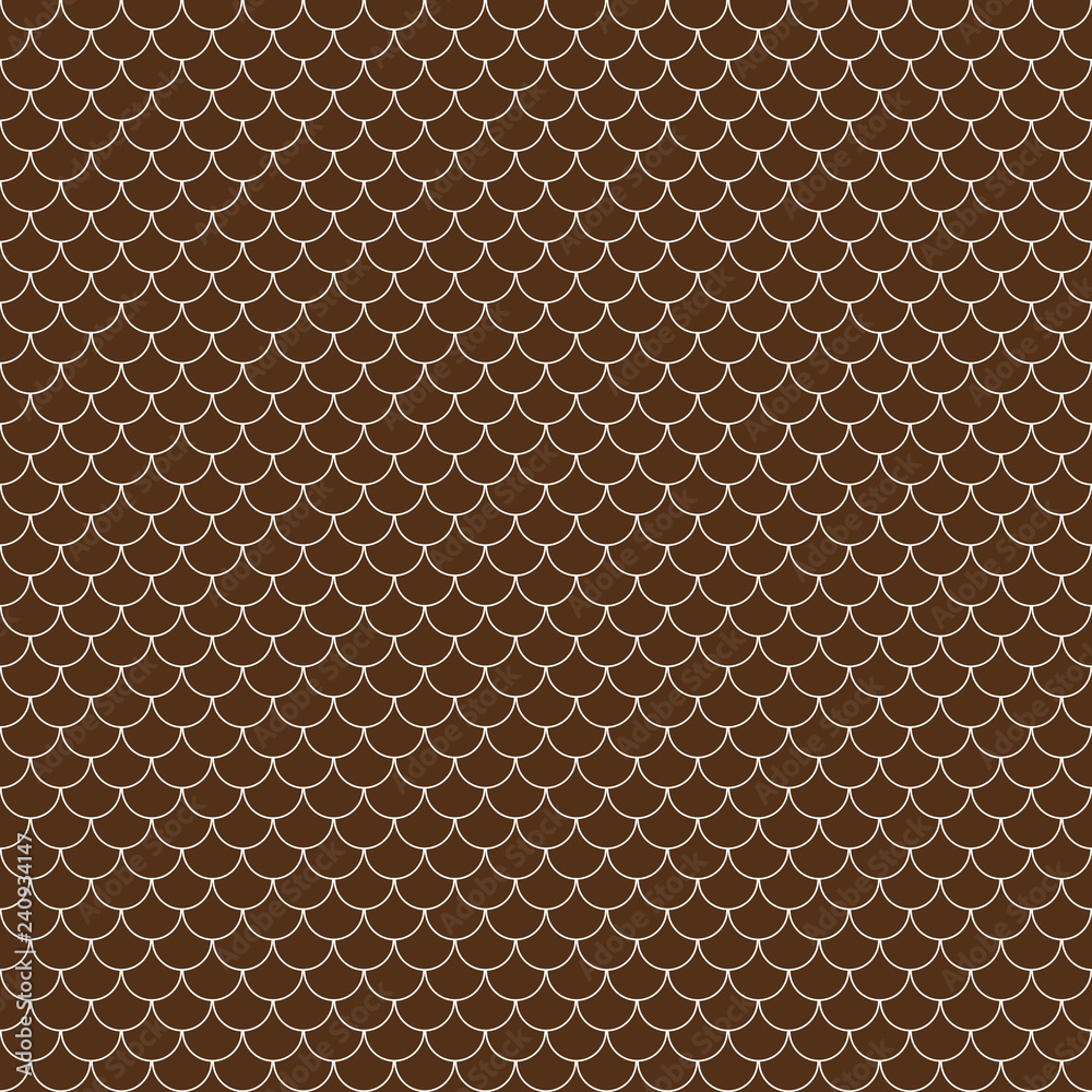 Fish Scales Seamless Pattern - Brown and white fish scales or