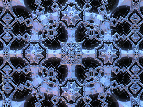 Abstract fractal pattern with embossed elements