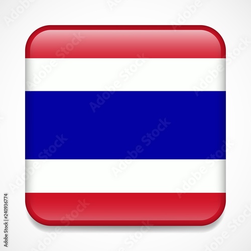 Free Download Flag of Thailand. Square glossy badge - GFXLoad